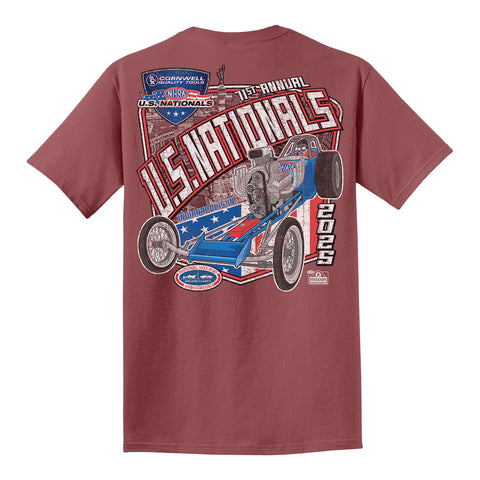 2025 Cornwell Quality Tools NHRA U.S. Nationals Retro Shirt - Red Rock - Back View