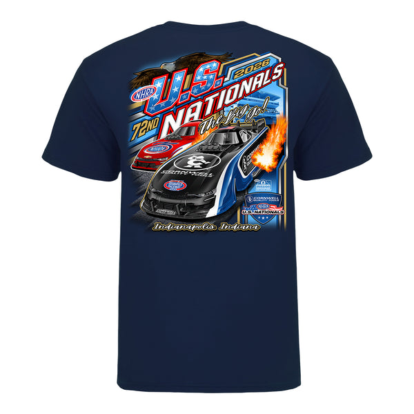 2026 Cornwell Quality Tools NHRA US Nationals Blue Event T-Shirt in Blue - Back View