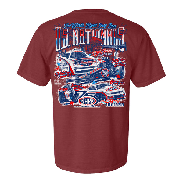 2026 Cornwell Quality Tools US Nationals 4-Car T-Shirt in Red - Back View