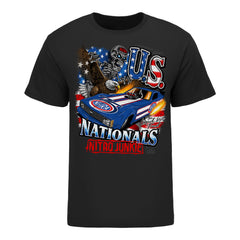 2026 Cornwell Quality Tools NHRA US Nationals Nitro Junkie T-Shirt in Black - Front View