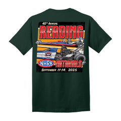 2025 40th NHRA Reading Nationals Event Shirt - Dark Green - Back View