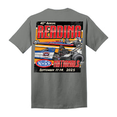 2025 40th NHRA Reading Nationals Event Shirt - Medium Grey - Back View