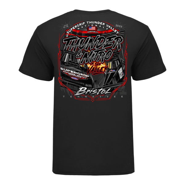 2026 Thunder Valley Nationals Car T-Shirt in Black - Back View