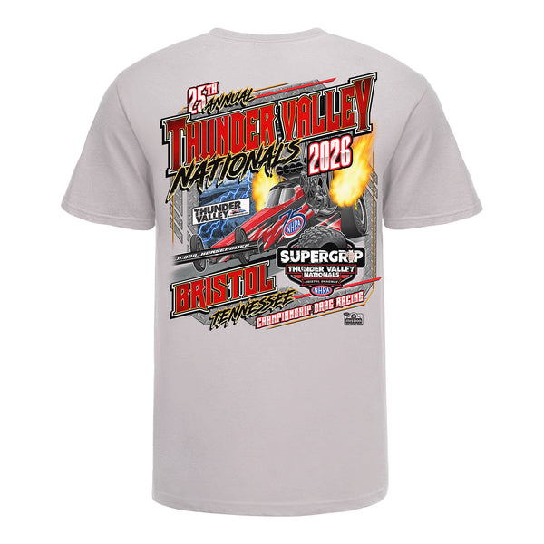2026 Thunder Valley Nationals T-Shirt in Grey - Back View