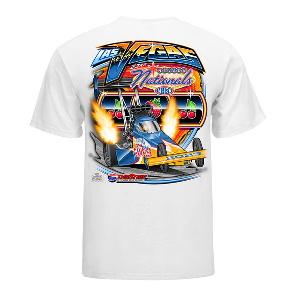 NHRA Nevada Nationals Event T-Shirt In White - Back View