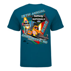 Betway NHRA Carolina Nationals Event T-Shirt In Blue - Back View
