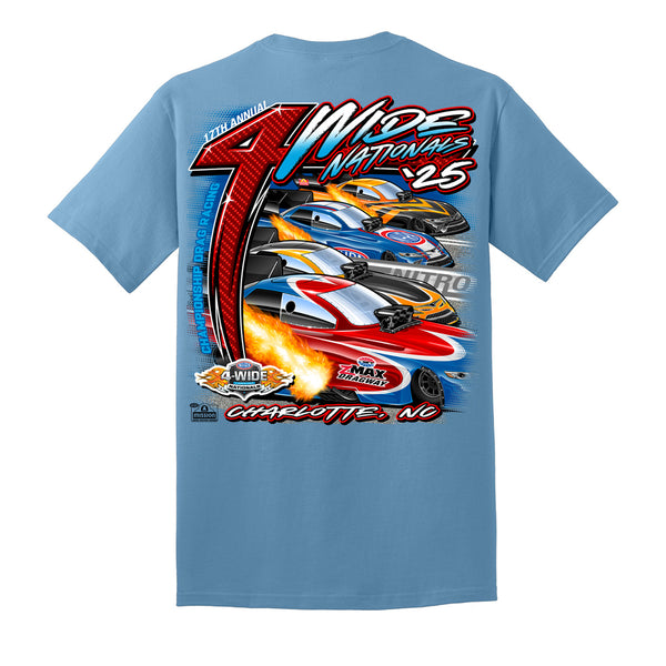 2025 NHRA 4-Wide Carolina Nationals Event Shirt - Tundra Blue - Back View