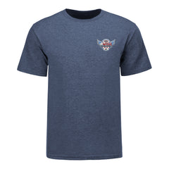 2026 4 Wide Nationals Retro T-Shirt in Blue - Front View