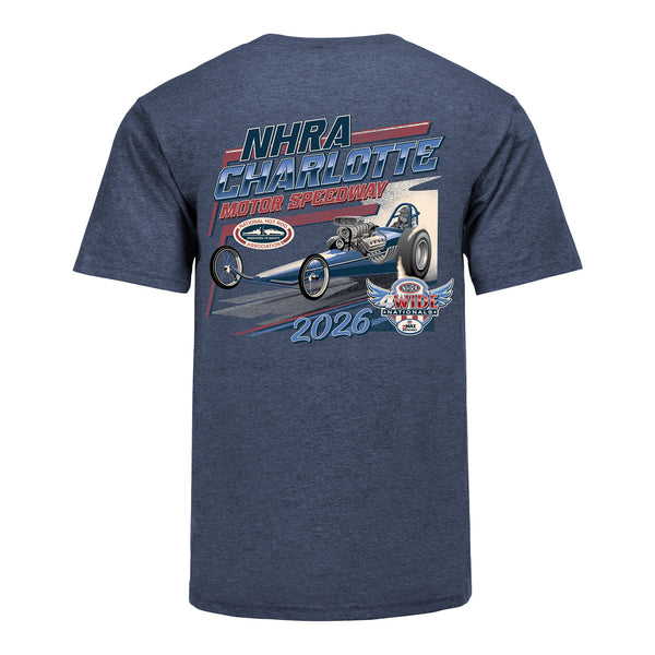 2026 4 Wide Nationals Retro T-Shirt in Blue - Back View