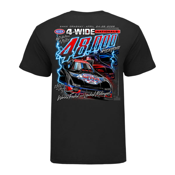 2026 4 Wide Nationals Lightning Ghost Car T-Shirt in Black - Back View