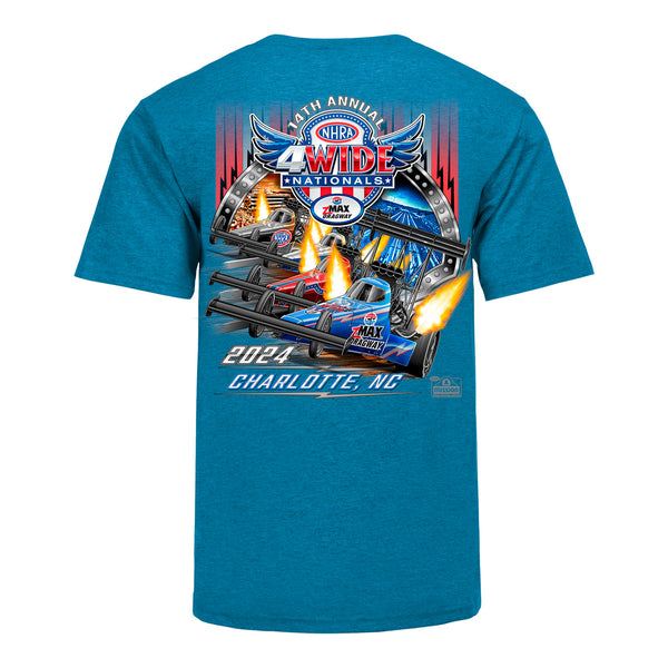 Charlotte 4-Wide Nationals Event Shirt in Blue - Back View