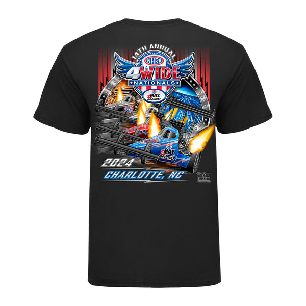 Charlotte 4-Wide Nationals Event Shirt in Black - Back View