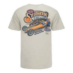 2026 NHRA Southern Nationals Retro T-Shirt In Tan - Back View