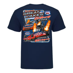 2026 Dodge NHRA Great Lakes Nationals Navy Event T-Shirt in Blue - Back View
