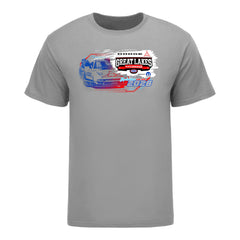 2026 Dodge NHRA Great Lakes Nationals Grey Event T-Shirt in Grey - Front View