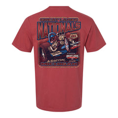 2026 Dodge NHRA Great Lakes Nationals Retro T-Shirt in Red - Back View