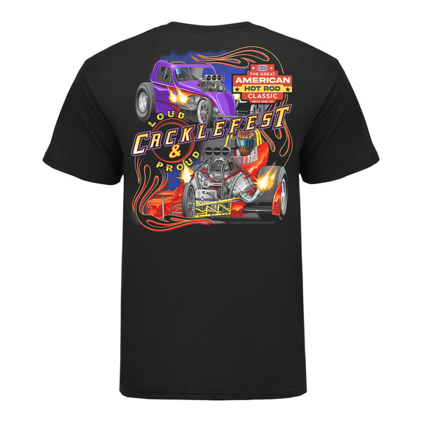 2026 Great American Hot Rod Classic Cackle T-Shirt in Black - Back View
