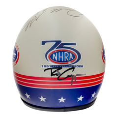 2026 FMP NHRA Arizona Nationals presented by NGK Spark Plugs Winners Autographed 75th Anniversary Retro Mini Helmet - Back View