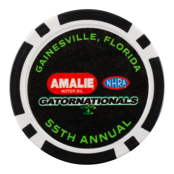 AMALIE Motor Oil NHRA Gatornationals Event Poker Chip in Black - Front View