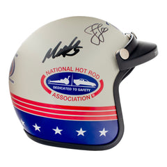 2026 AMALIE Motor Oil NHRA Gatornationals Winners Autographed 75th Anniversary Retro Mini Helmet - Right Side view