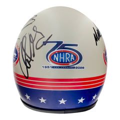 2026 AMALIE Motor Oil NHRA Gatornationals Winners Autographed 75th Anniversary Retro Mini Helmet - Back View