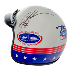75th 2026 NHRA Brainerd Nationals Winners Autographed Retro Mini Helmet - Left side View
