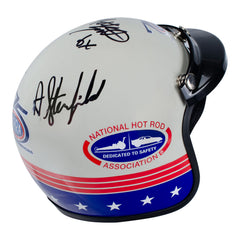 75th 2026 Gerber Collision & Glass Route 66 NHRA Nationals presented by PEAK Winners Autographed Retro Mini Helmet in White - Right View