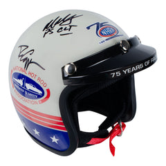 75th 2026 NHRA 4-Wide Nationals Winners Autographed Retro Mini Helmet in white - front right view