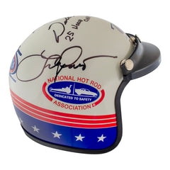 75th 2026 NHRA New England Nationals presented by bproauto Winners Autographed Retro Mini Helmet