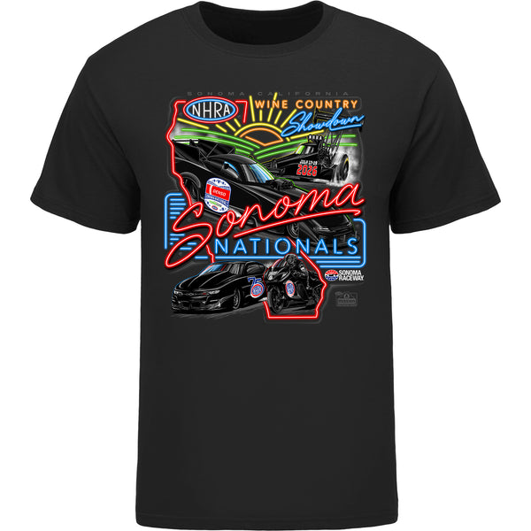 2026 NHRA Sonoma Nationals Youth T-Shirt in Black - Front View