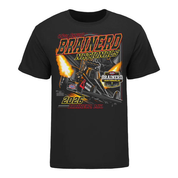 2026 NHRA Brainerd Nationals Youth T-Shirt in Black - Front View