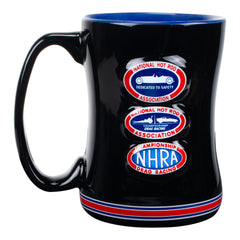NHRA 75th Sculpted Mug In Black - Left Side View