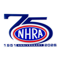 NHRA 75th 2-Pack Emblem In Blue - Front View Of Peel and Stick Emblem