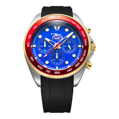 NHRA 75th Anniversary Red & Blue Chronograph Black Rubber Strap Watch - Front View
