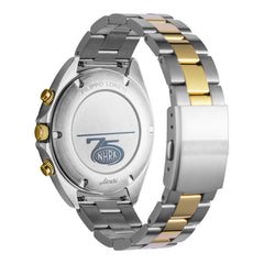 NHRA 75th Anniversary Red & Blue Chronograph Two-Tone Bracelet Watch - Back View