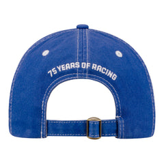 Ladies NHRA 75th Anniversary Distressed Wash Hat in Blue - Back view