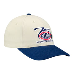 Ladies NHRA 75th Anniversary Two-Tone Hat in White - Front Right View