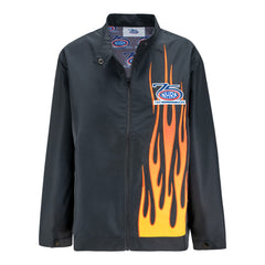 Ladies 75th Anniversary Flame Jacket in Black - Front View