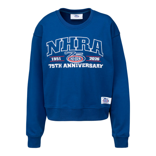 NHRA 75th Anniversary Ladies Cropped Crewneck - Front View