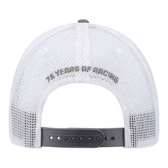 NHRA 75th Anniversary Collegiate Mesh Hat in Grey - Back View