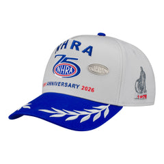 NHRA 75th Anniversary Limited Edition Hat 1 of 75 in Grey - Front Left View