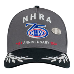 NHRA 75th Anniversary Limited Edition Hat 25 of 75 in Grey - Front View