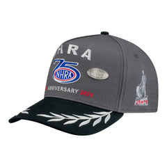 NHRA 75th Anniversary Limited Edition Hat 25 of 75 in Grey - Front Left View
