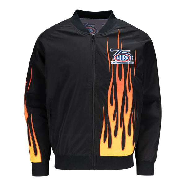 75th Anniversary Flame Jacket in Black - Front View