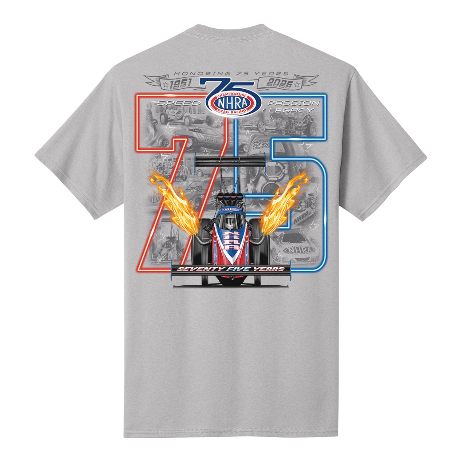 NHRA 75th Heritage T-Shirt - Silver | NitroMall