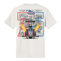 NHRA 75th Heritage T-Shirt in White - Back View