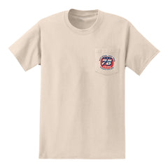 NHRA 75th Throwback Pocket T-Shirt in White - Front VIew