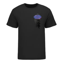 NHRA 75th Neon Top Fuel T-Shirt in Black - Front View 