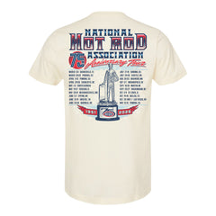 NHRA 75th Anniversary Schedule T-Shirt in White - Back View