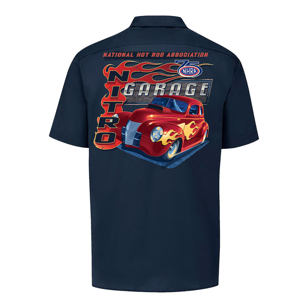 NHRA 75th Nitro Garage Shirt in Blue - Back View